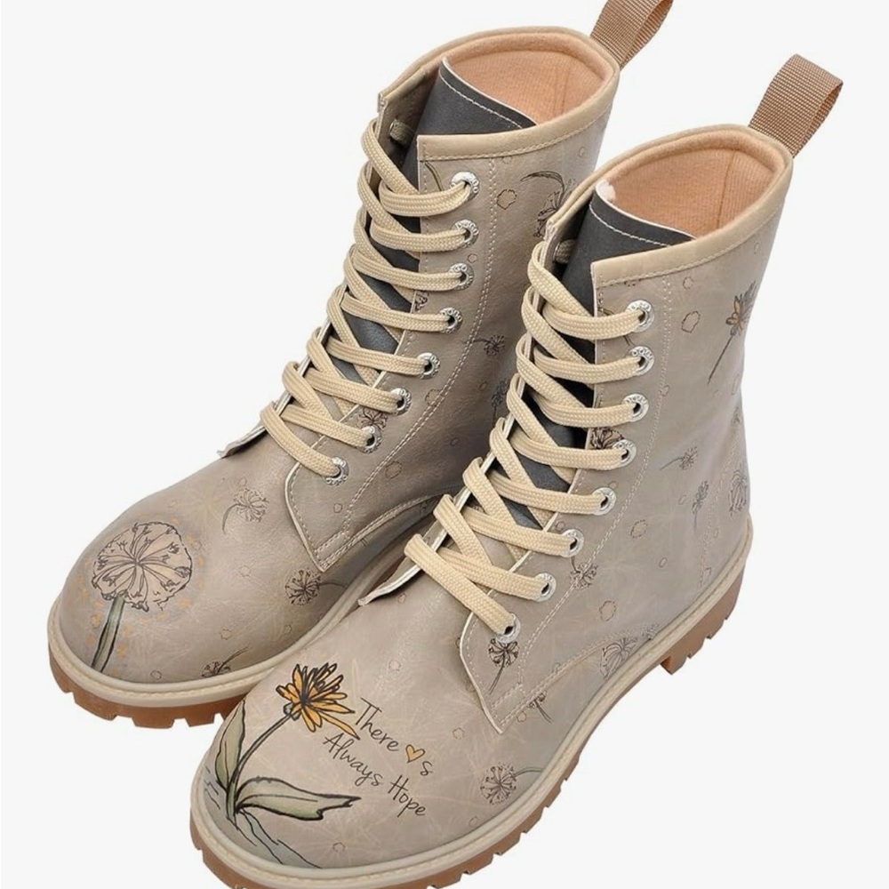 Vegan Leather boots “There is Always Hope” cute and unique!